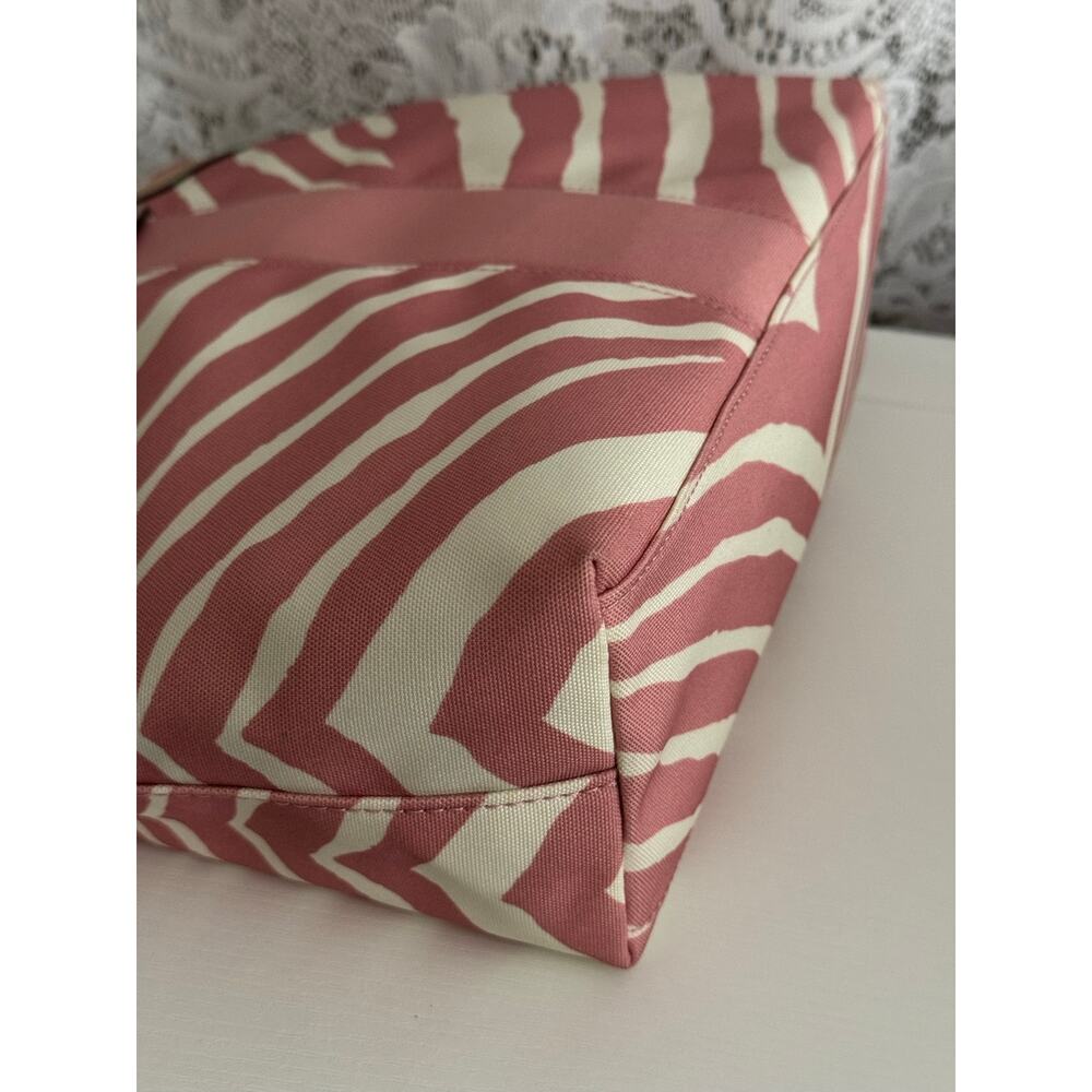 Coach Zebra Print Signature Stripe Tote F23283 Pink White EUC - Picture 8 of 13